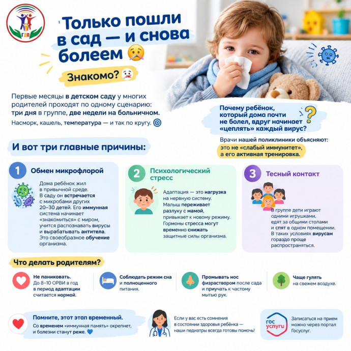 ​&laquo;Только пошли в сад &mdash; и снова болеем&raquo;. Знакомо?